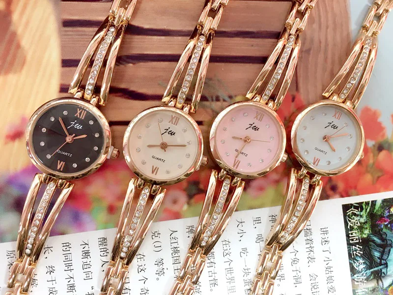 201 Fashion JW Brand Rhinestone Watch Women Luxury Brand Stainless Steel Bracelet watches Ladies Quartz Dress reloj mujer Clock