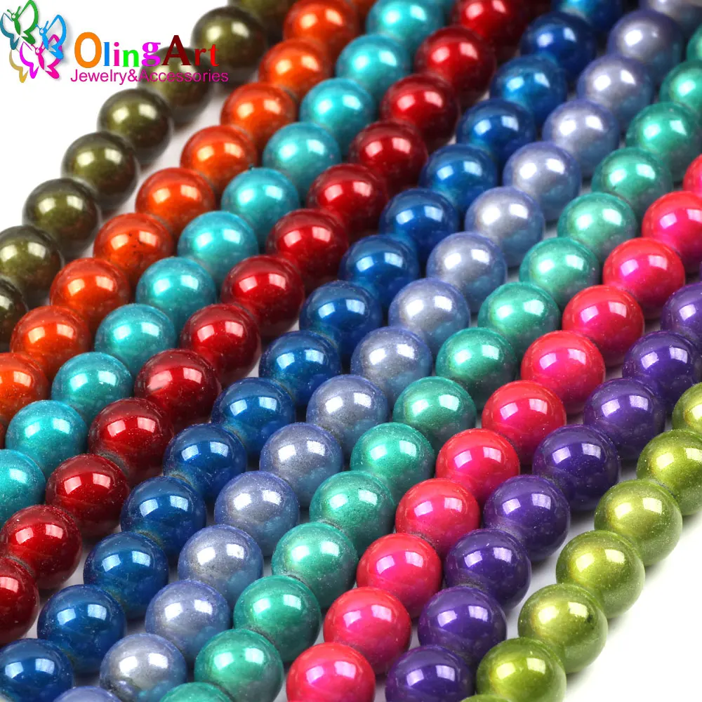 OlingArt 10mm 30pcs/lot Mixed Color 3D Illusion Miracle beads glass Spacer bead bubblegum Fantasy Style DIY jewelry making