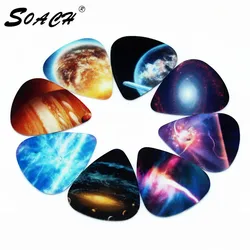 SOACH 10pcs 0.46/0.71/1.0mm Universe Planet two side picks acoustic guitar paddles DIY Guitar Accessories pick for ukulele bass