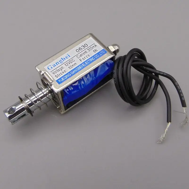 gangbei-0630B Wholesale DC 6V 12V 24V 300mA Force 5N JF-0630B travel 10mm Pull Type Linear Solenoid Electromagnet