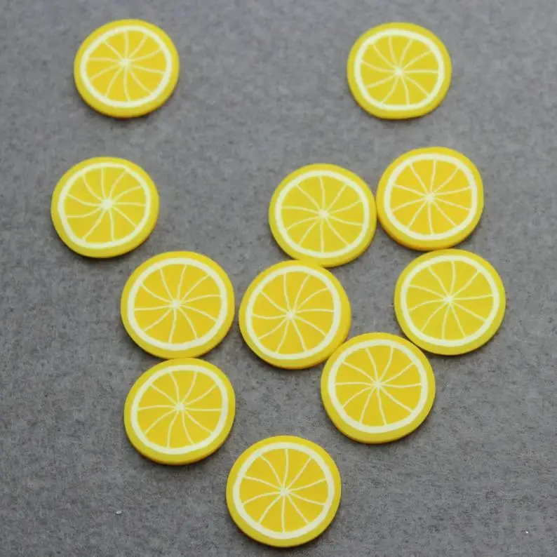 300pcs pack big Polymer Clay Lemon Fruit Slices-Nail Art