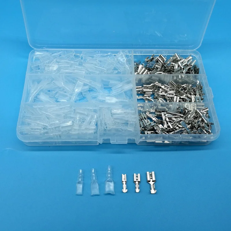 

400pcs /Set 2.8mm 4.8mm 6.3mm Crimp Insulating Terminal Female Spade Connector Sleeve W315