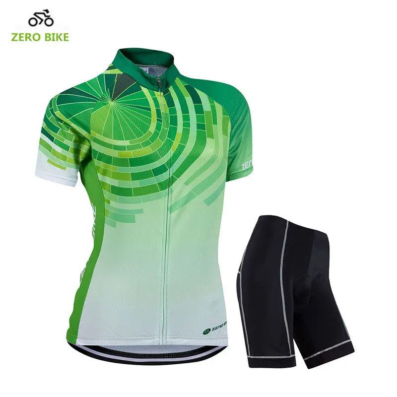 ZEROBIKE  Women's Short Sleeve Jersey Set Quick Dry Breathable Cycling Top 3D Gel Padded Shorts Bicycle Clothing ciclismo