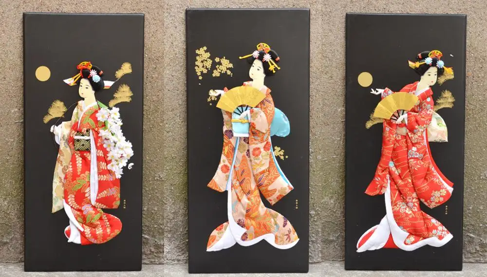 

Japanese Geisha doll prints Japanese Ukiyo-e paintings stereo picture frame Home Furnishing decorative painting figure painting