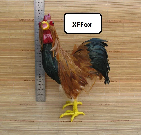 

new simulation brown cock model plastic&furs real life chicken gift about 20x10x35cm xf2055