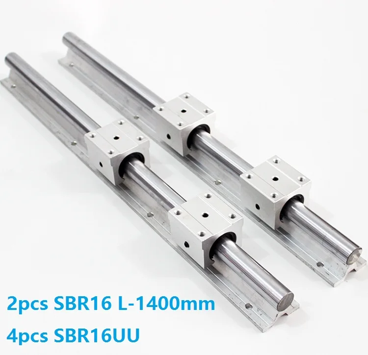 

2pcs SBR16 L-1400mm support rail linear guide + 4pcs SBR16UU linear bearing blocks for CNC router parts