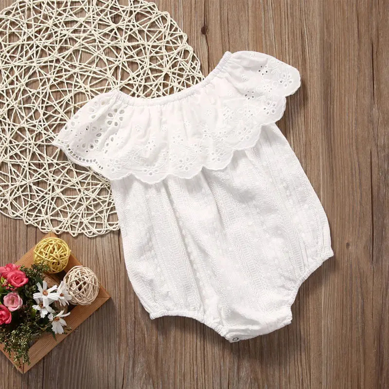 Toddler Infant Newborn Baby Girls Romper Fashion Jumpsuit Lace White Sunsuit Outfits 1Piece Clothes