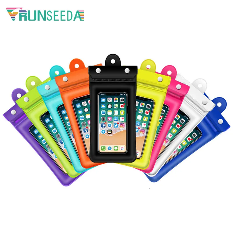 

Runseeda 6 Inch Floating Airbag Swimming Bag Lanyard Waterproof Mobile Phone Pouch Super Sealed Smartphone Packing Bag Case 2019