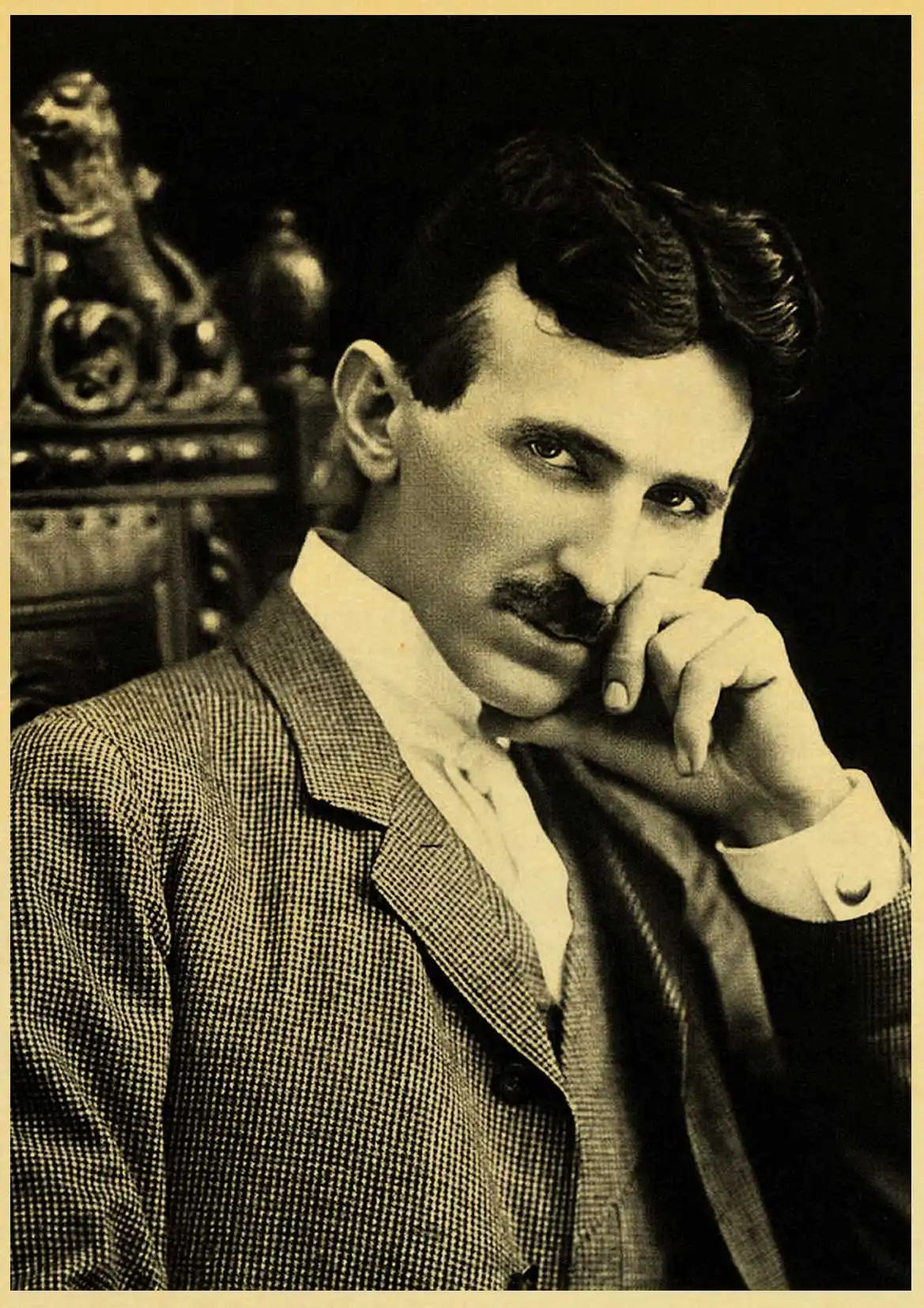 Vintage Poster and Prints Nikola Tesla Poster coil turbine lamp tower patent parchment paper style Art Painting Wall sticker - Image 4