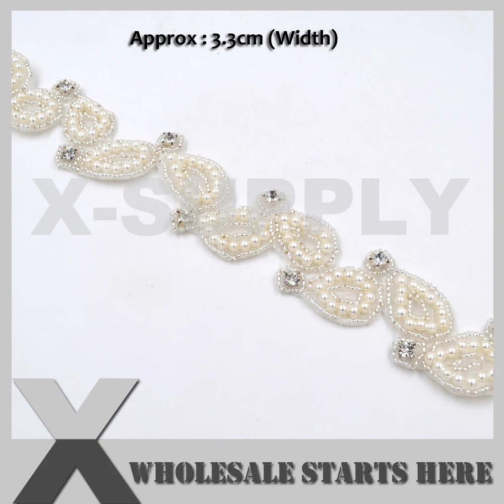 

Luxury Crystal Pearl Embroidered Beaded Bridal Sash For Wedding Dress Sash Belt,Party Dress,Curtains