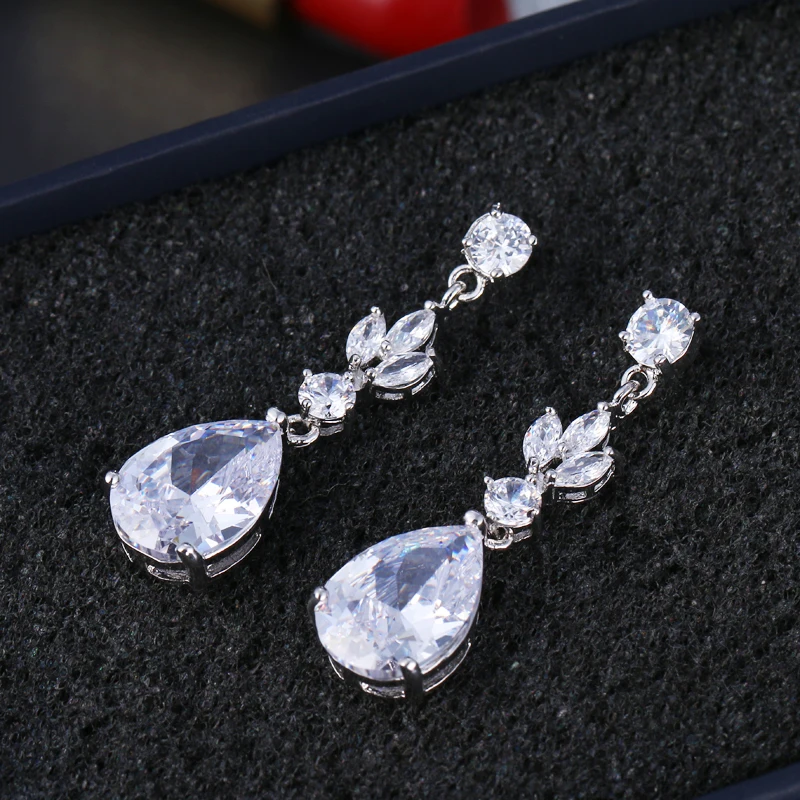 EMMAYA Water Drop CZ Crystal Earrings for Women Vintage Wedding Party Earrings Jewelry brinco feminino Gift