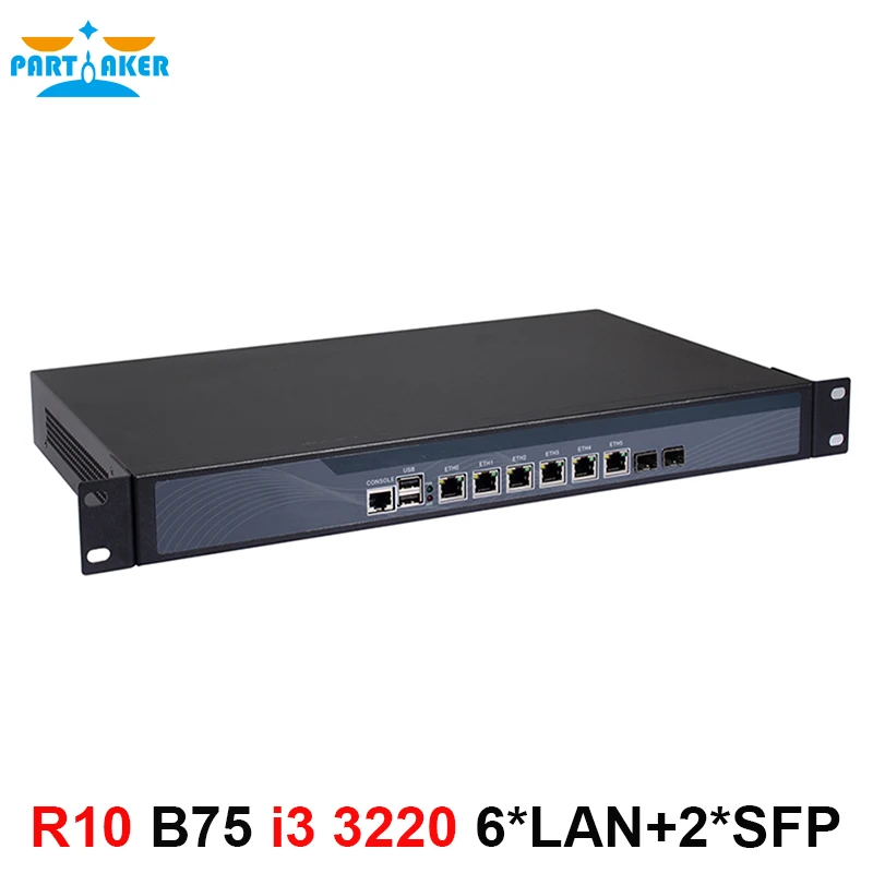 Partaker Firewall Apparaat B75 Intel Core i3 3220 met 6 82583V Lan 2 Intel i-350 Glasvezel Mikrotik Pfsense VPN Netwerk PC