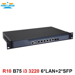 Partaker Firewall Appliance B75 Intel Core i3 3220 with 6 82583V Lan 2 Intel i-350 Fiber optical Mikrotik Pfsense VPN Network PC