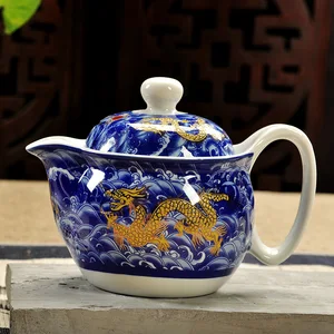 Chinesische Retro Kung Fu Keramikbule mit Filter, handgefertigter Drachenblume -Puer -Teekopf, Porzellan Samovar Kungfu Tewa, 350 ml 12 Hauptverkaufs Bulle Retro - №4