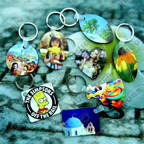 

100pcs/lot Wholesale Fashion diy OEM Sublimation keychain Wooden car Key Rings White blank MDF Key Chain for Heat Press