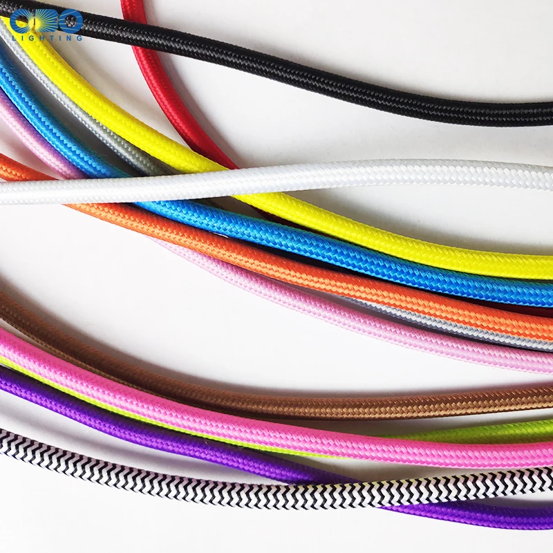 2*0.75mm Electrical Wire Pendant Lamp Cable Twisted Textile Overhead Cord Edison Pendant Light Wire 2m/5m/10m Multiple Colour