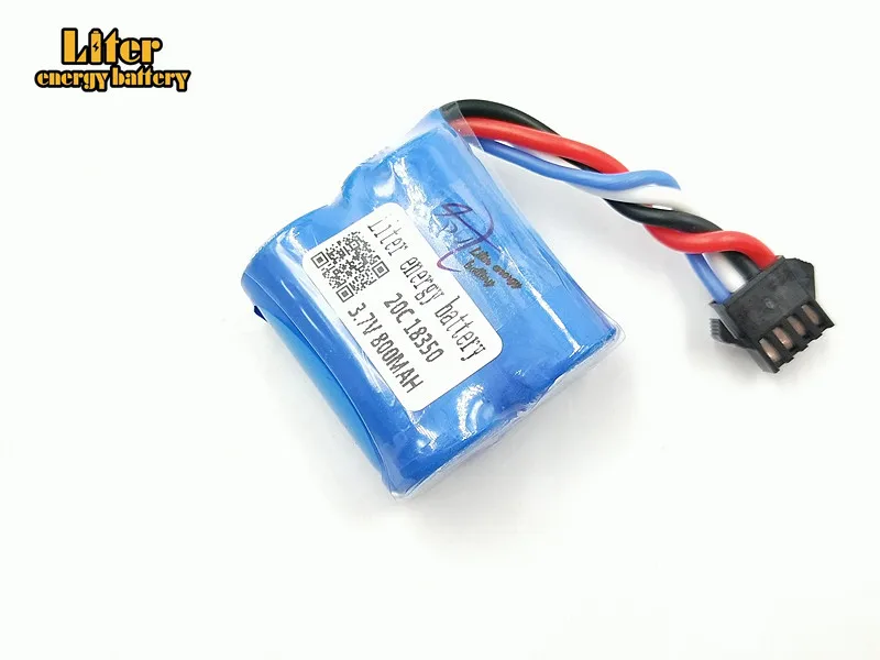 2 pz/lotto 3.7 V 800 mAH batteria al litio cilindrica genuino barche telecomando alimentato 800 mAH 18350 4 P linea