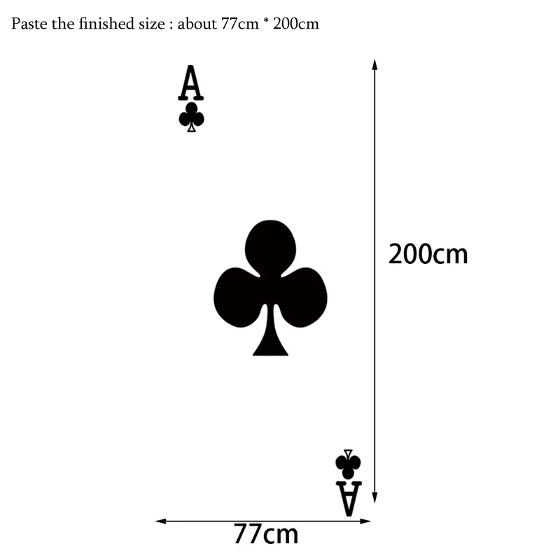 Creative Playing Cards Ace Of Clubs Door Wall Sticker Bedroom Living Room Home Decor Mural Wallpaper Self-adhesive Art Decals