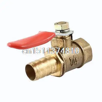 

10mm Hose Barb to 1/4" PT Female Thread Brass Inline Ball Valve Fuel Shut Off