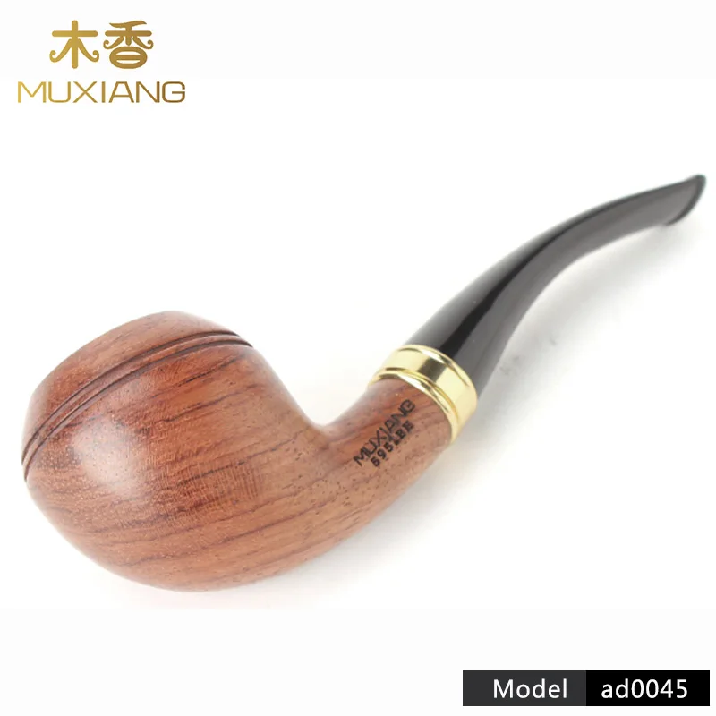 RU- High Quality Rose Wood Smoking Tobacco Pipe Wood  Pipe  Smokes Tools Practical Dry Tobacco Pipe 9mm Filters ad0045