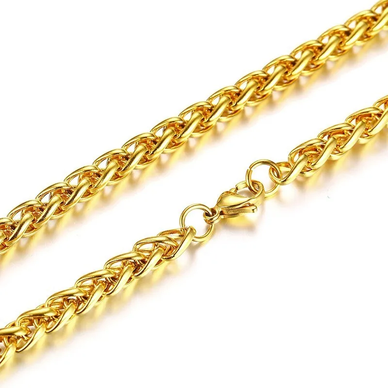 Vnox 30 Inch Long Curb Link Chain Necklace Stainless Steel Miami Cuba Wheat Spiga Chains Male Jewelry Assorted Colors