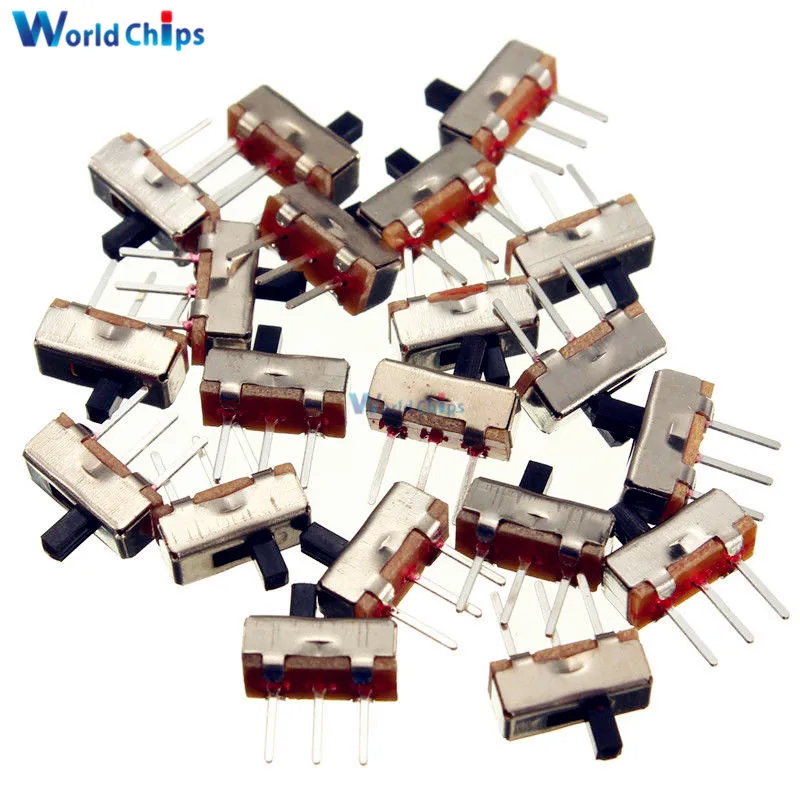 20Pcs SS12D00G3 SS-12D00G3 Slide Switch 2 Position SPDT 1P2T 3Pin PCB Panel Mini Vertical Toggle Switches For DIY