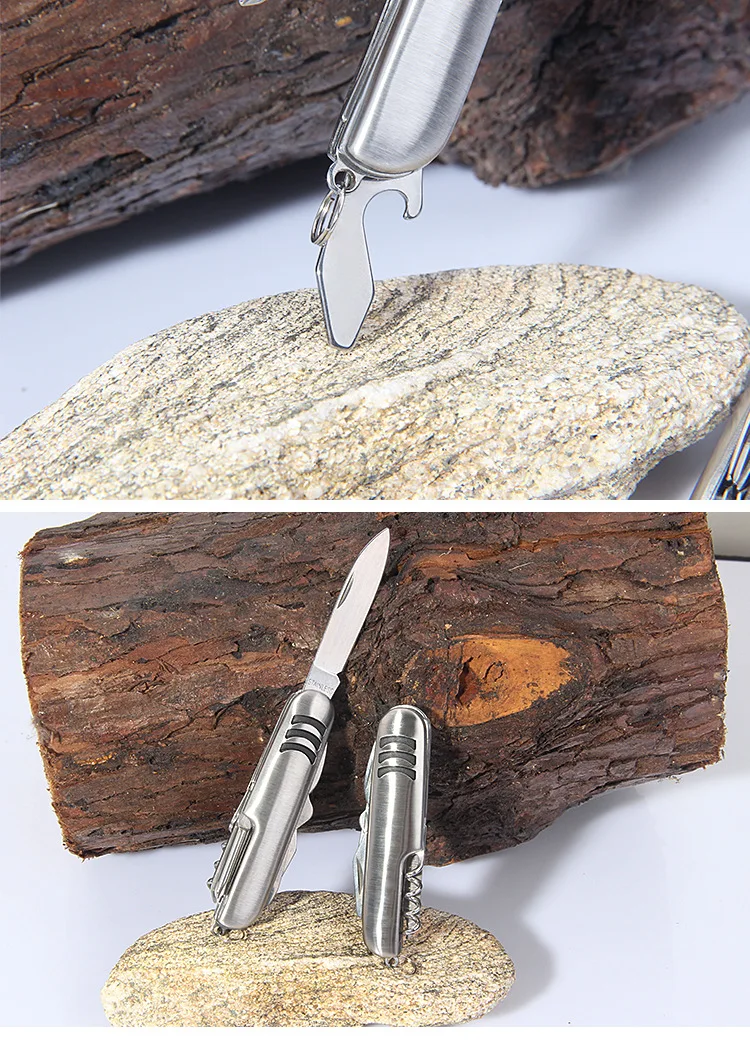 1PC High Quality hardness Tool knife 7 in 1 Multi-function knife outdoor camping hiking hand Knives KX 211