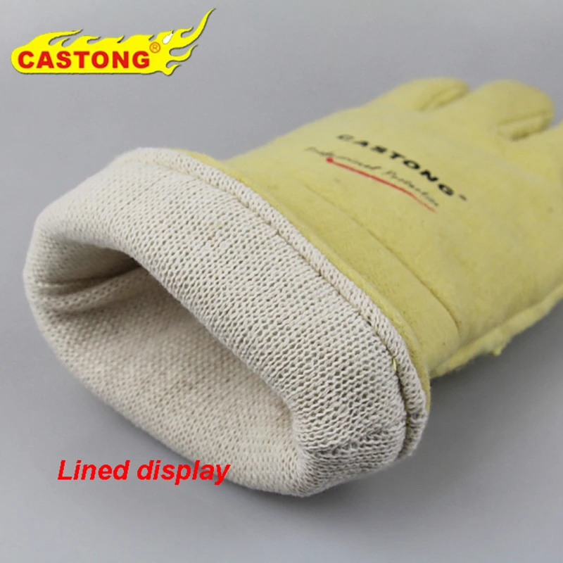 CASTONG 500 High temperature gloves Thicker palm Flame retardant fire gloves oven Bake Heat treatment Anti-scald safety gloves