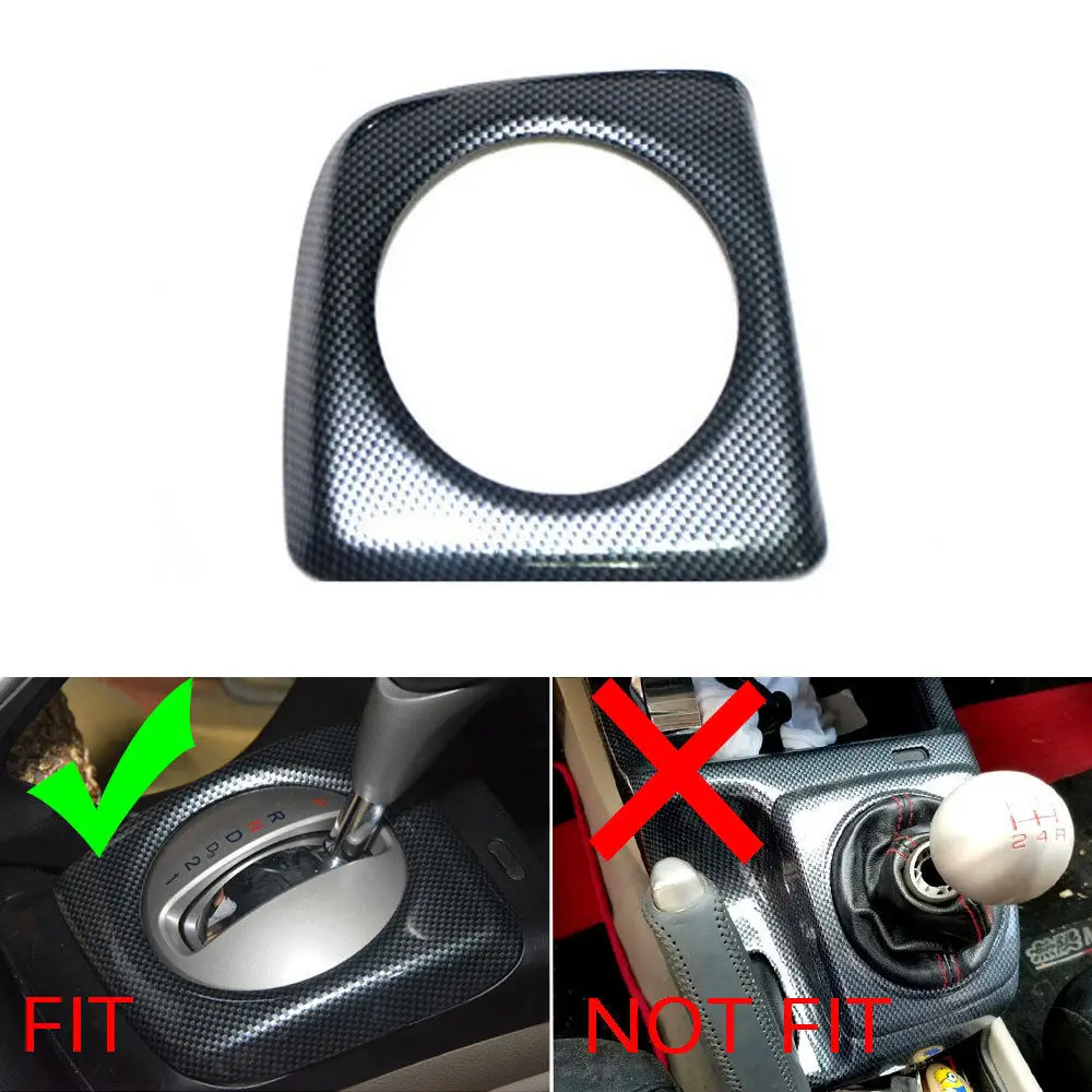 Auto Interior Mouldings Carbon Fiber Colors Console Gear Shift Cover Trim Frame For Honda Civic 2006-2011 AT Model Car Styling