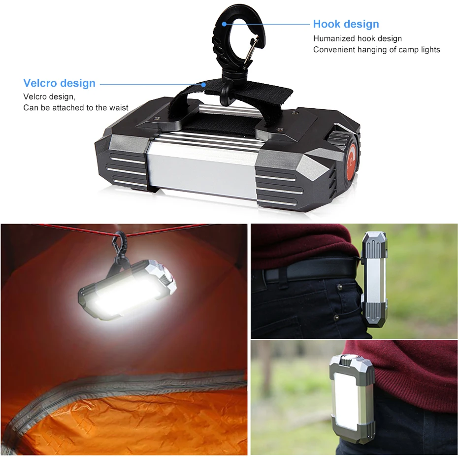 6000mAh Portable Lantern Rechargeable Camping Tent Light Dimmable Emergency Outdoor Light Power Bank Waterproof Hang Flashlight