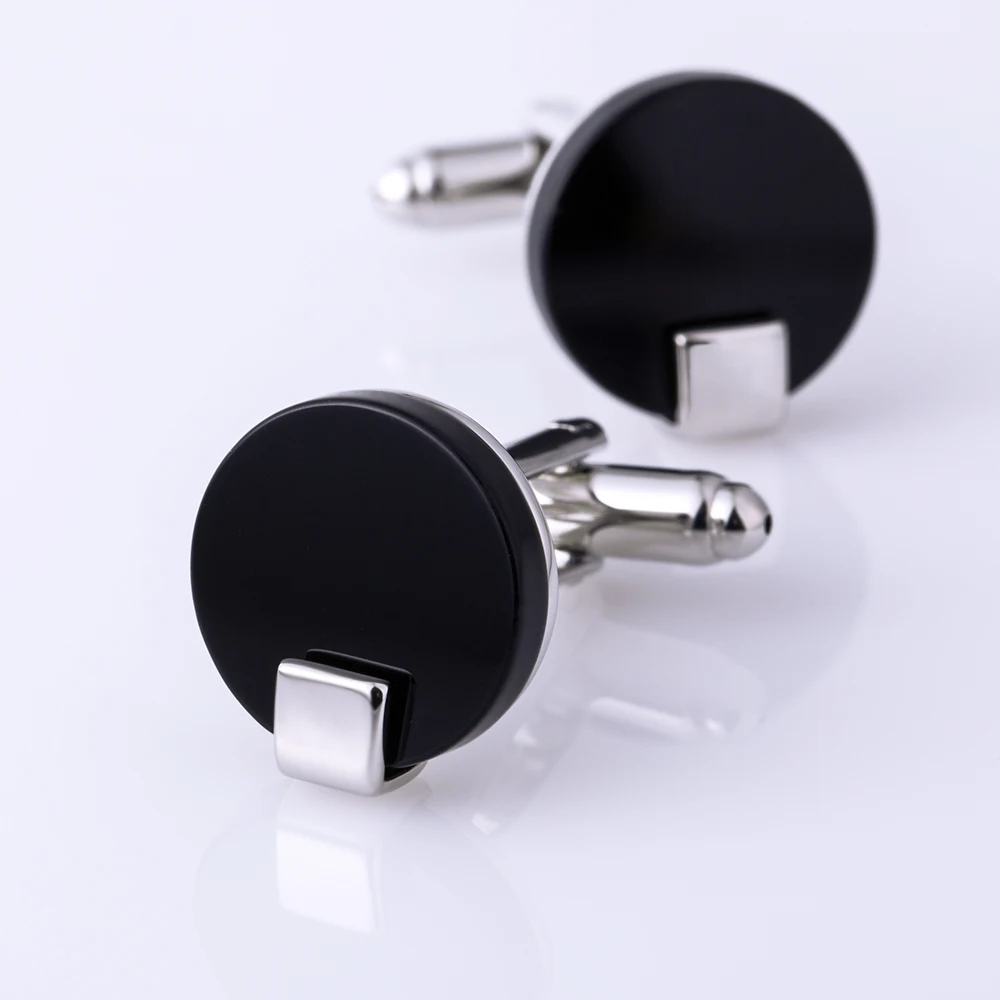 KFLK Jewelry shirt cufflink for mens Brand Black Cuff link Wholesale Button High Quality Round Luxury Wedding Male guests