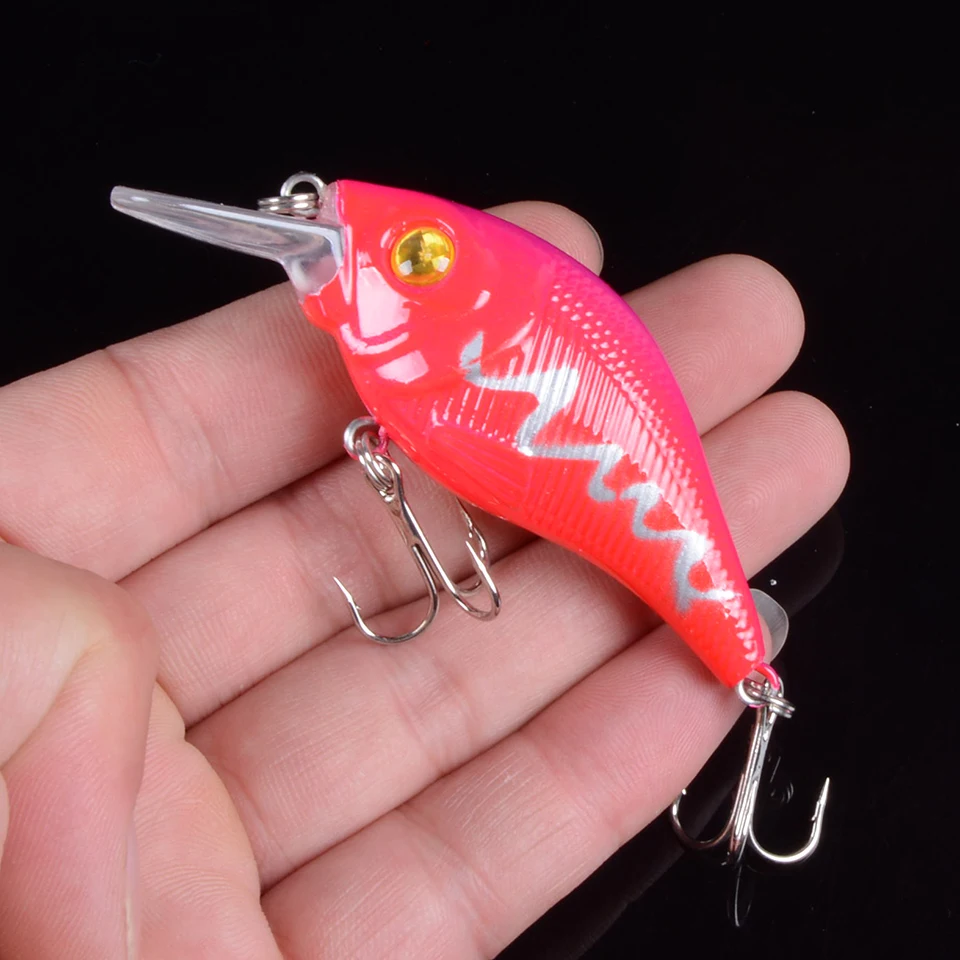 Hard VIB Fishing Lures, isca Minnow, agudos ganchos, afundando Crankbait, Wobblers, Equipamento de pesca, 3Deyes, 7,5 centímetros, 10,2g, 1pc