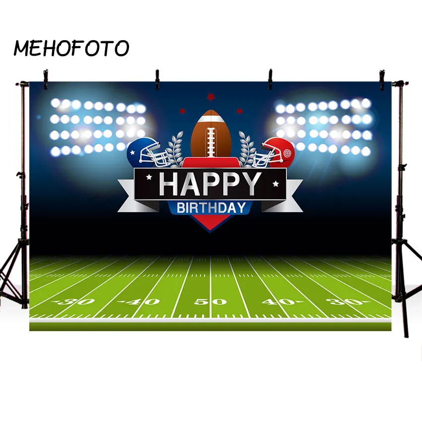 

Football Field Birthday Backdrop Baby Kids Party Event Decorations Background Football Sports Banner for Photo Booth