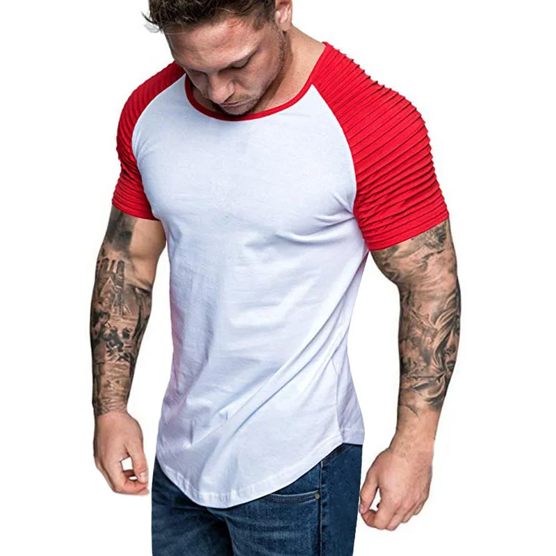 Men T-Shirts 2023 Summer New Raglan Short Sleeve T Shirt Men Slim Fit Tops Tees Casual Solid Streetwear T Shirts Mens Clothing