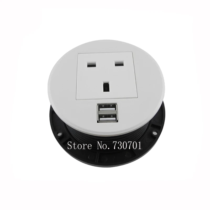 New Round Table Socket with Universal power and USB Charger