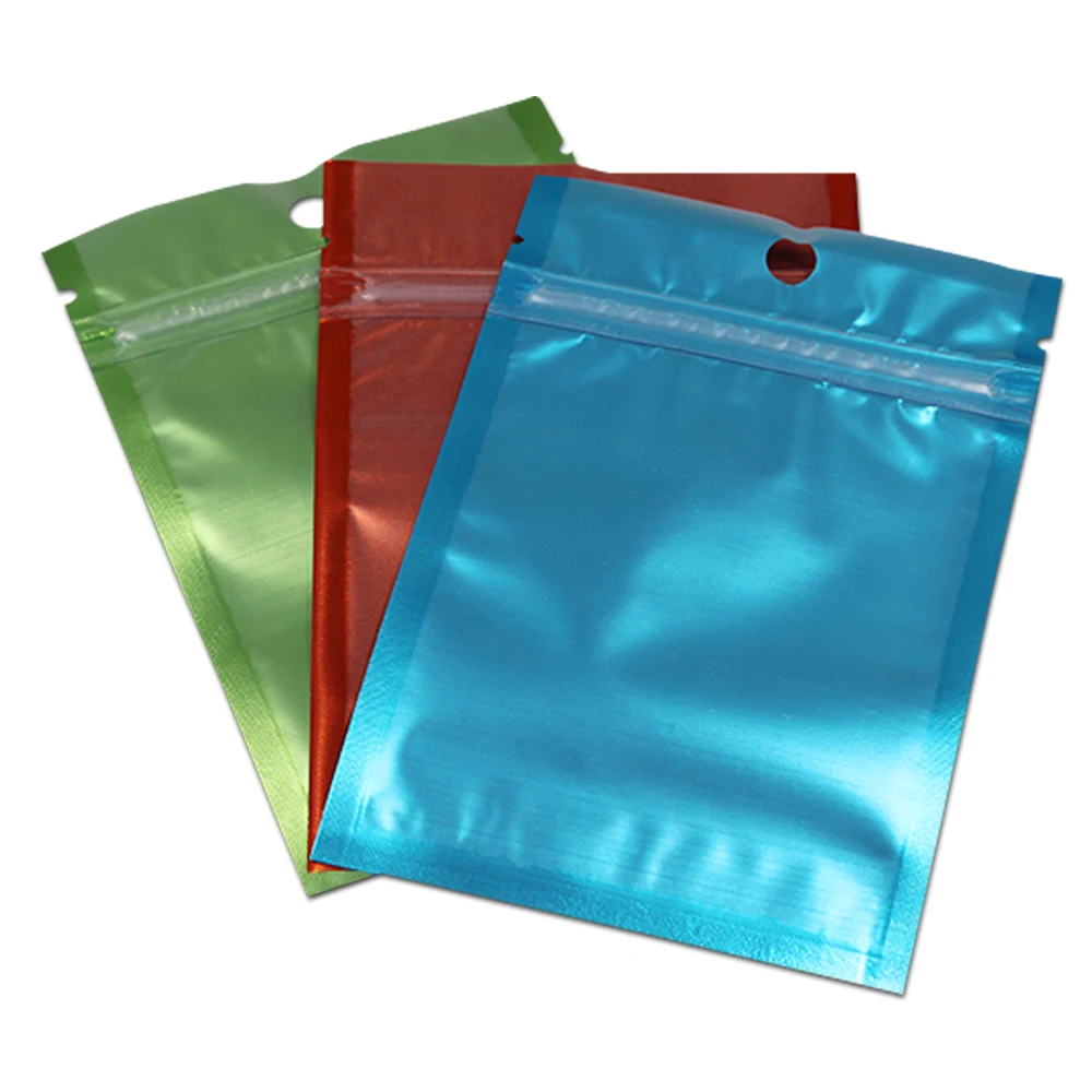 

100PCS Matte Clear Plastic Package Bags for Electronic Jewelry Storage Colorful Mylar Foil Bag Ziplock Package Pouches Hang Hole