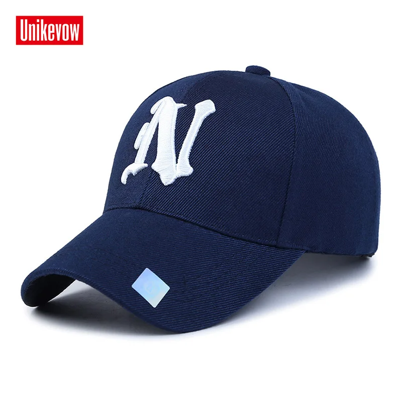 1Piece Baseball Cap Solid Color Leisure Hats With N Letter 3D Embroidered Caps for Men And Women