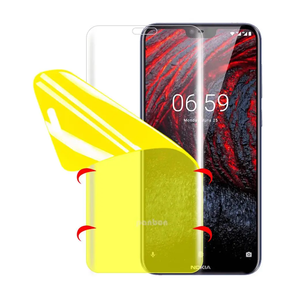 7D Full Hydrogel Protective Film for Nokia 9 8 Siriocco 8.1 3.1 5.1 Plus X5 6 6.1 Plus X6 7 Plus 7.1 X7 Screen Protector Film