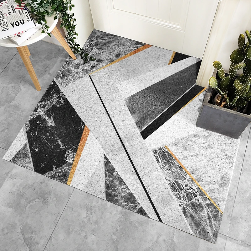 Imitation Marble Anti-Fatigue Mat, Dust-proof Rug, Geometry Design Carpet, Foam Non-slip Mat, Waterproof and Oil Proof Area Rug