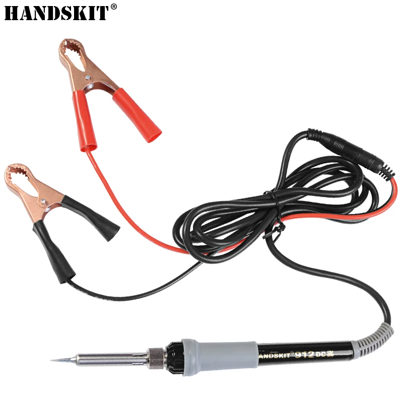 35W Car Soldering Iron Kit With DC Power Clips Cigarette Lighter Cable M900 Tip Bakelite Bracket For Electronic Repair