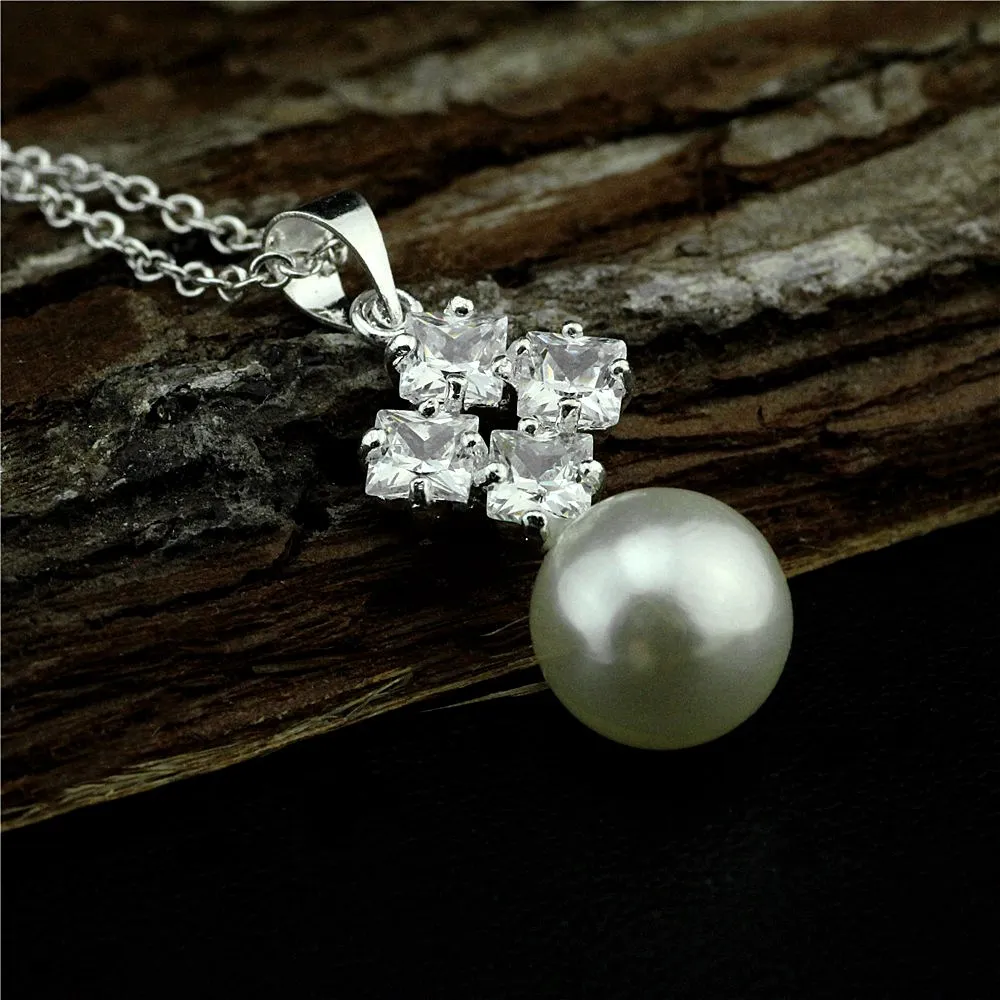 WQQCR 925 sterling silver necklace pendant for women genuine freshwater pearl jewelry 10mm pearl wholesale price small size