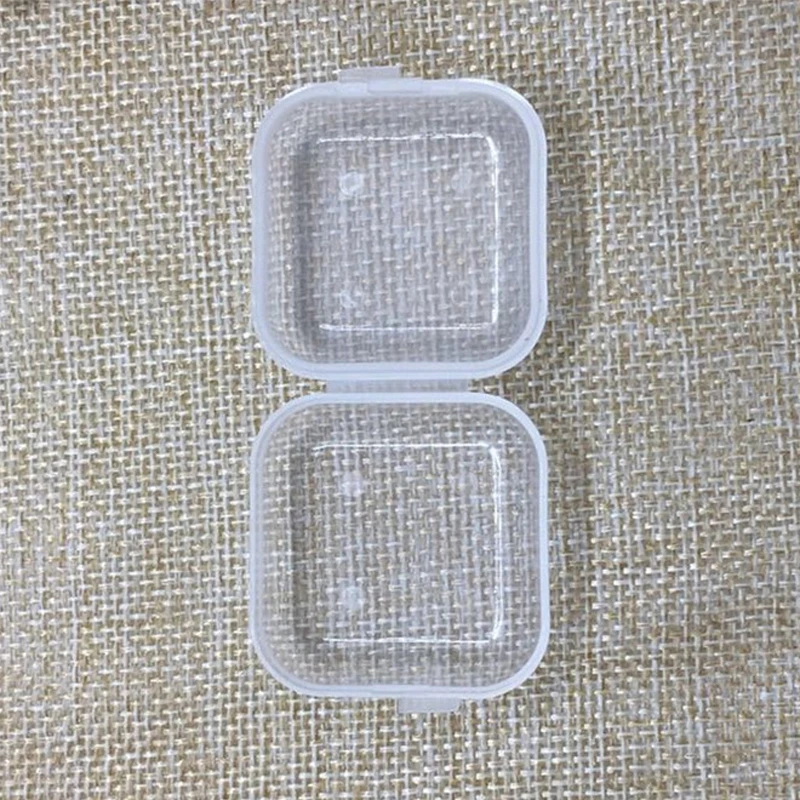 50PCS Clear Plastic Jewelry Bead Storage earplugs Box Small Container Jars With Rectangle Drug Container Travel Family Factory