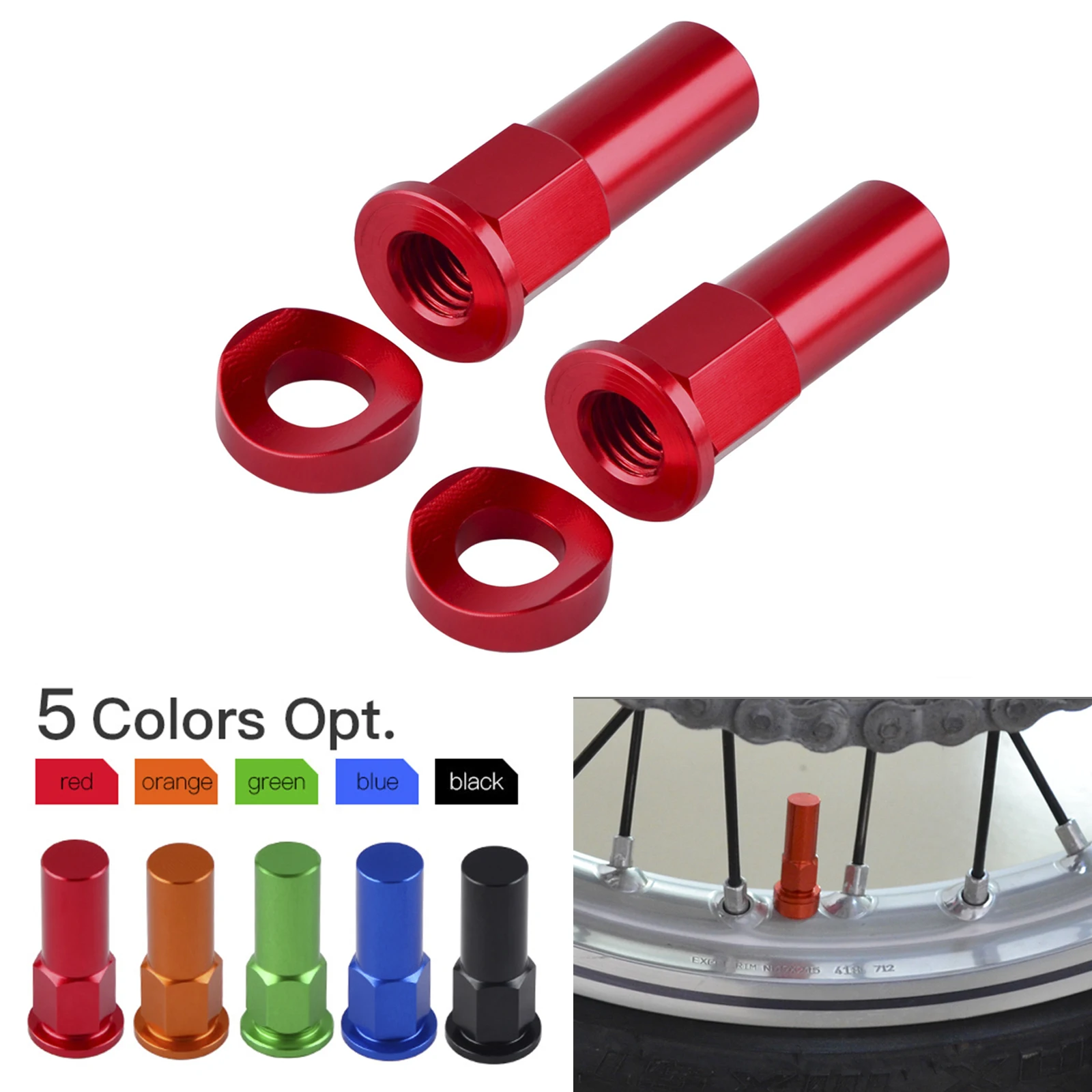 

New Motocross Rim Lock Nut Spacer Kit For KTM Honda Yamaha Suzuki Kawasaki CR YZ KX RM CRF YZF KXF RMZ KLX GSXR CBR Motorcycle