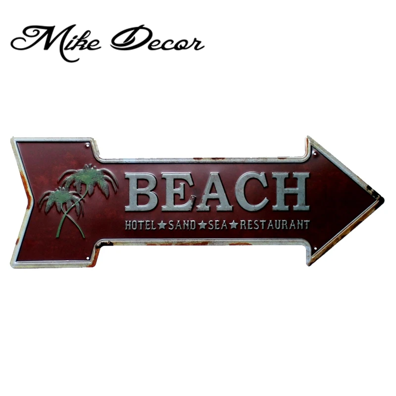 

[ Mike86 ] Beach Irregular Sign Vintage Gift Craft Wall Plaque hotel funny decor YC-628 Mix order