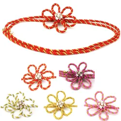 Round Obijime Shining Cord Outfit for Kimono Sash Obi Belt Waistband Yukata Japanese Clothes Yukata Red Pink Yellow Pink HW025