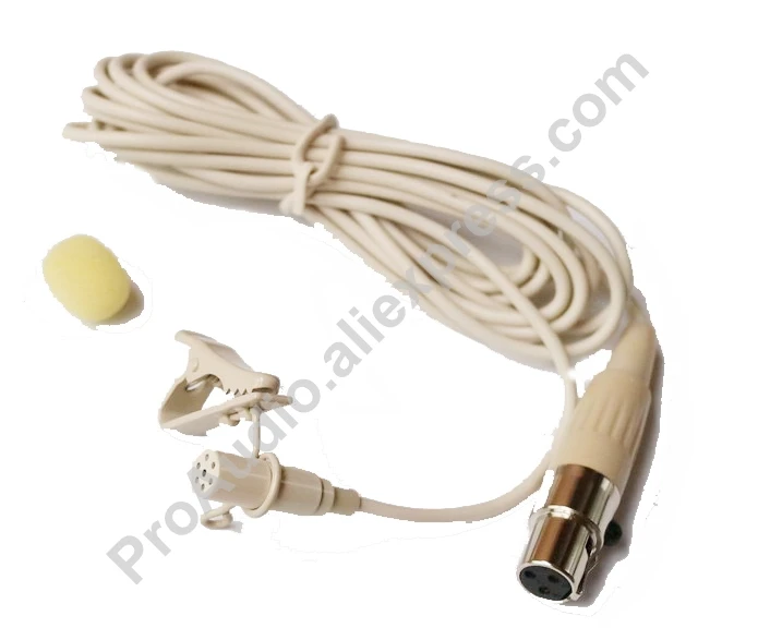 

MKE2 Beige Pro Lavalier Lapel Microphone Microdot For AKG Samson Wireless Transmitter - Omni-directional Mic XLR 3Pin Mini