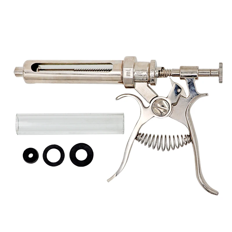 10/20/30/50ml Animals continuos injection syringe Revolver stainless steel vaccination gun Automatic for pig chicken sheep cow