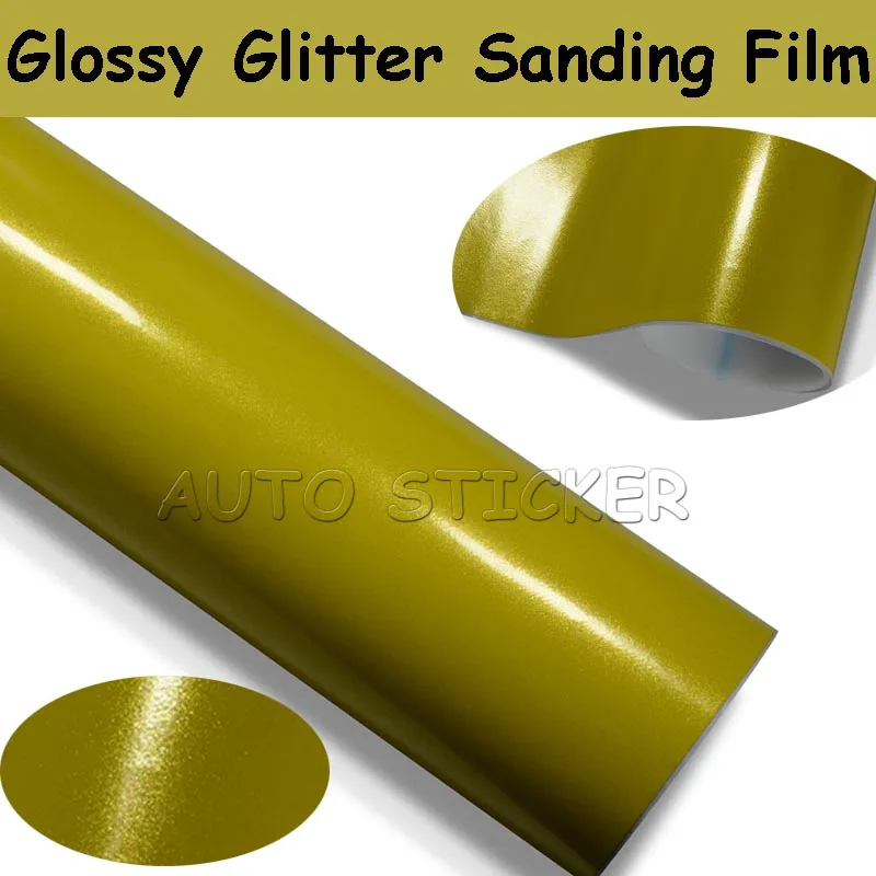 

Metallic yellow Glossy Car Wrap Film Golden Metal Yellow Shiny Vinyl Wrap Air Release Full Car Cover Styling Size:1.52*20M/Roll