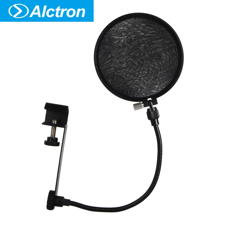 Alctron MA201 microphone pop filter used in studio recording, dual layer nylon avoid saliva effectively