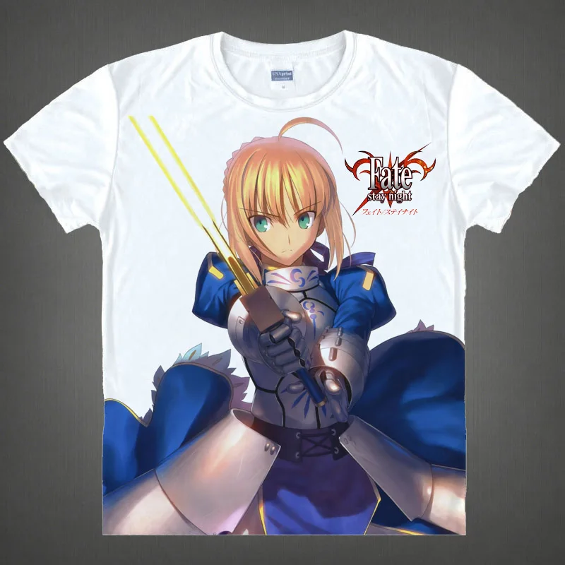 Fate stay night T-shirt kawaii Japanese Anime t-shirt Handmade Manga Shirt Cute Cartoon saber Cosplay shirt 37172409778 tee 689